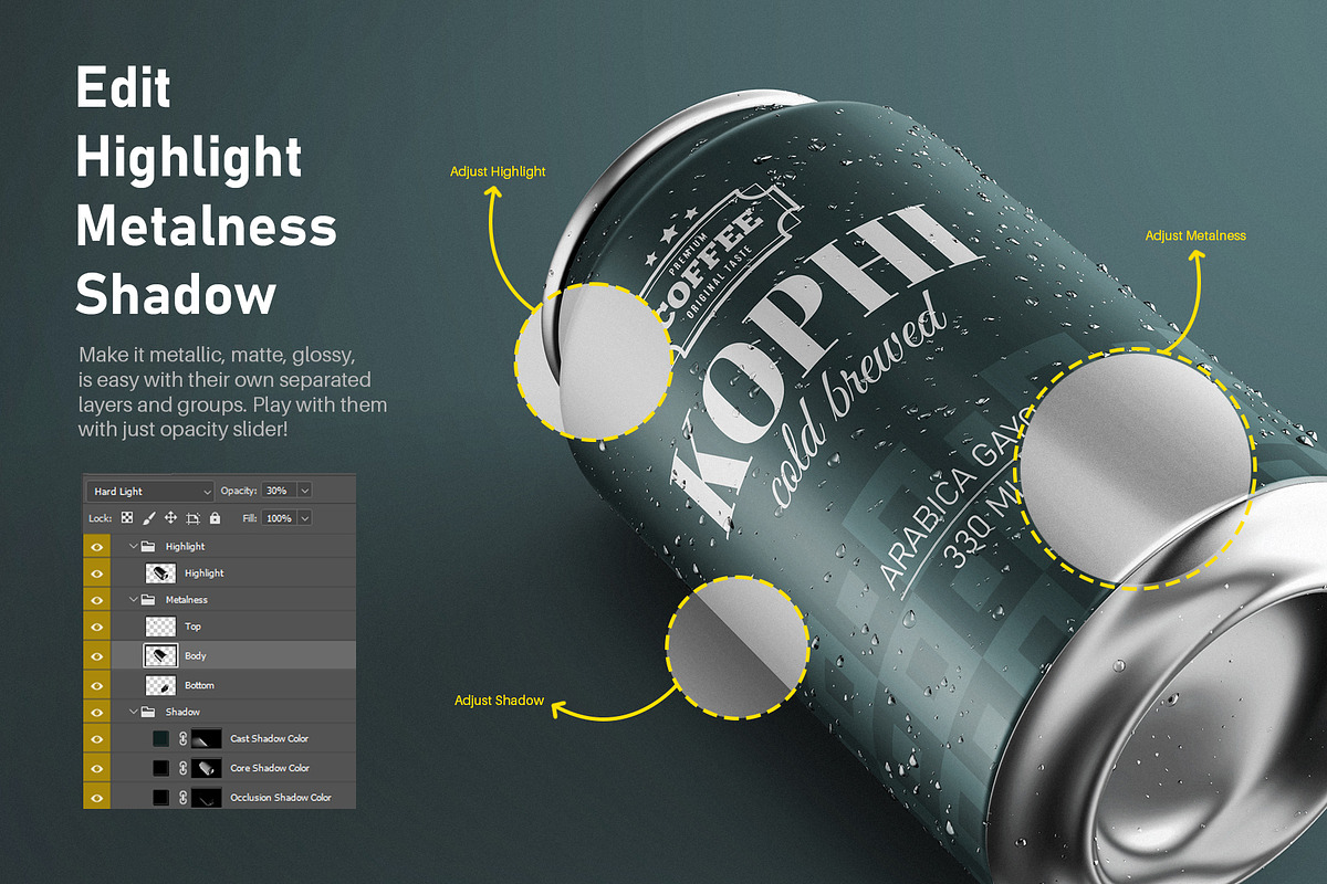 Drink Can 330ml PSD Mockup Set, a Packaging Mockup by Remnand Studio (Photo 8 of 13)