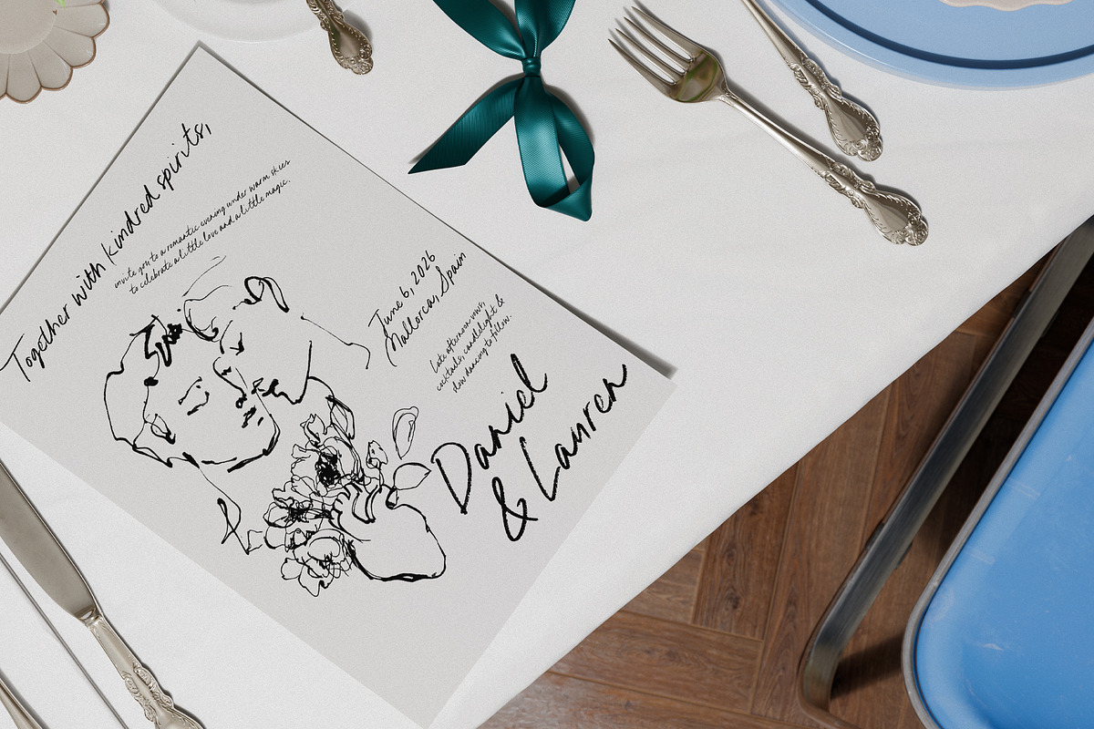 Affair: Romantic Vintage Line Art, a Decorative Illustration by Purple (Photo 2 of 13)