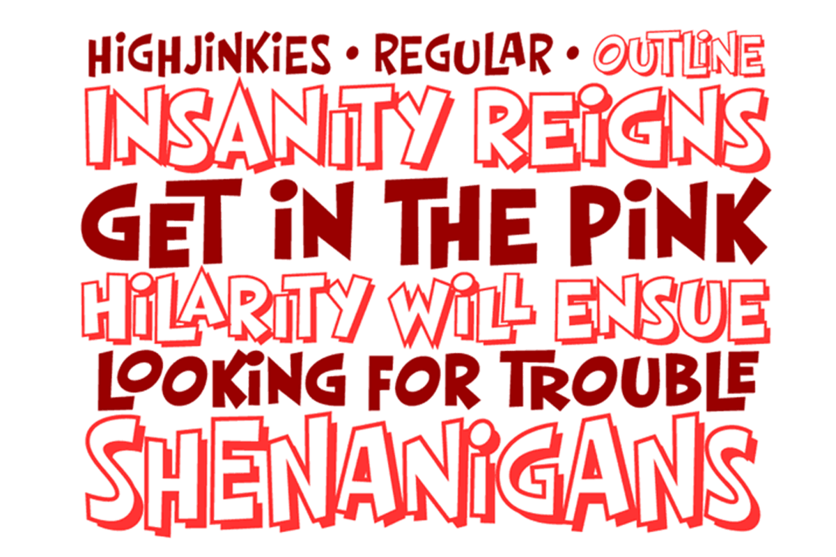 High Jinkies - fun bouncy comic font preview 2