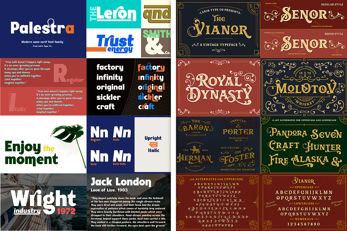 Modern Font Bundle, a Sans Serif Font by Larin Type Co. (Photo 20 of 32)