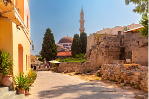 Mosque and ruins in old town of, an Architecture Photo by kavalenkava
