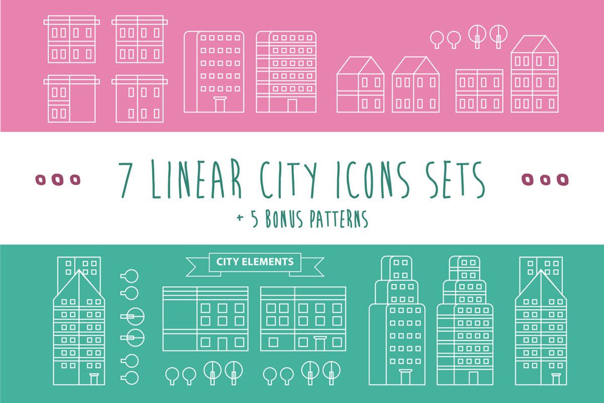 Linear City Infographic Elements., an Outline Icon by bum katrin (Photo 1 of 4)