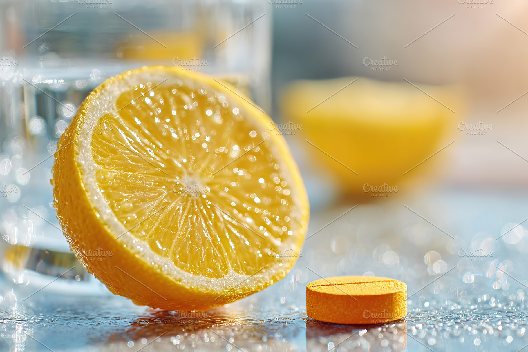 Fresh lemon close-up showcasing its vibrant color and texture in a bright setti, a Food & Drink Photo by AlyaAnd