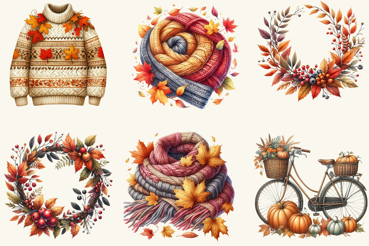 Autumn Collection Clipart Bundle, a Work Illustration by cherrydesign (Photo 2 of 3)