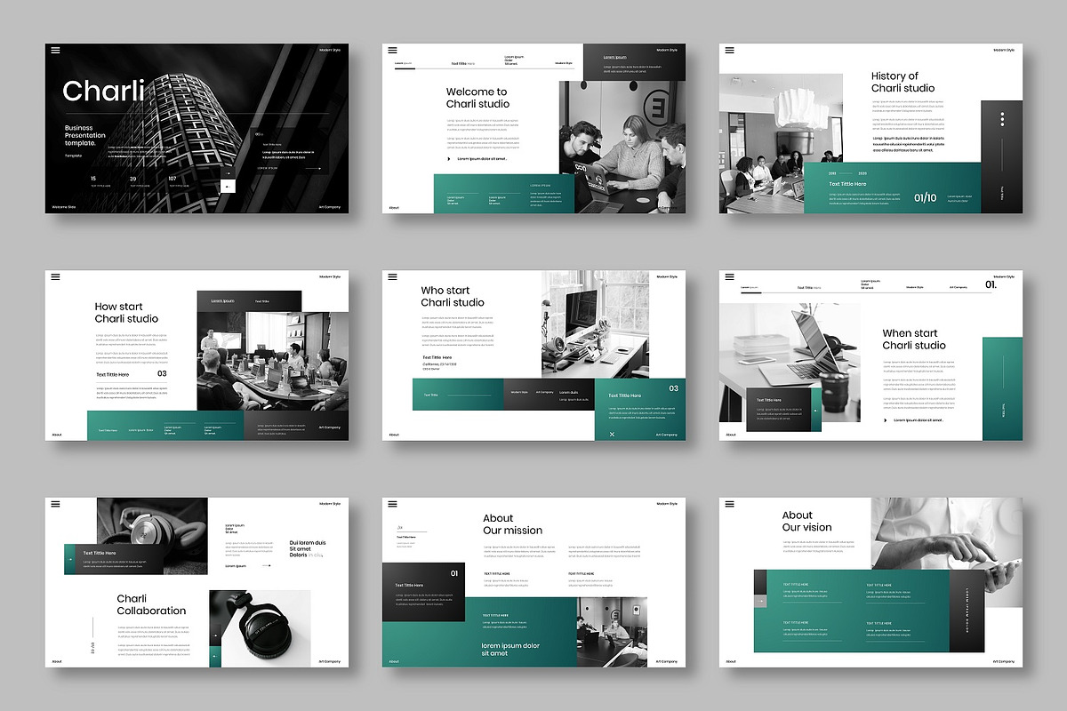 Charli – Business PowerPoint, a Presentation Template by Dens Creative Studio (Photo 2 of 6)