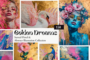 Golden Dreams – Surreal Floral & Abs