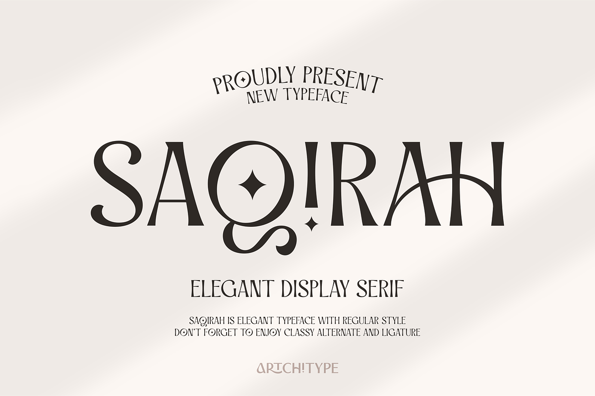 Saqirah - Elegant Display Serif, a Serif Font by Artchitype Studio (Photo 1 of 16)