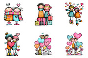 Whimsical Valentine Clipart, an Illustration by CreationArt (Thumbnail 7 of 7)