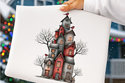 Whimsical Christmas Tree Clipart, a Transportation Illustration by SinaCreation (Thumbnail 6 of 9)
