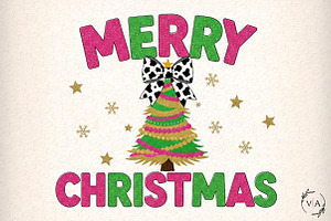 Colorful Glitter Merry Christmas PNG, an Illustration by Craft Nest