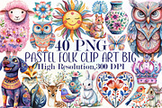 Pastel Folk Clip Art Big Collection, an Illustration by Sublimation Artist (Thumbnail 1 of 6)