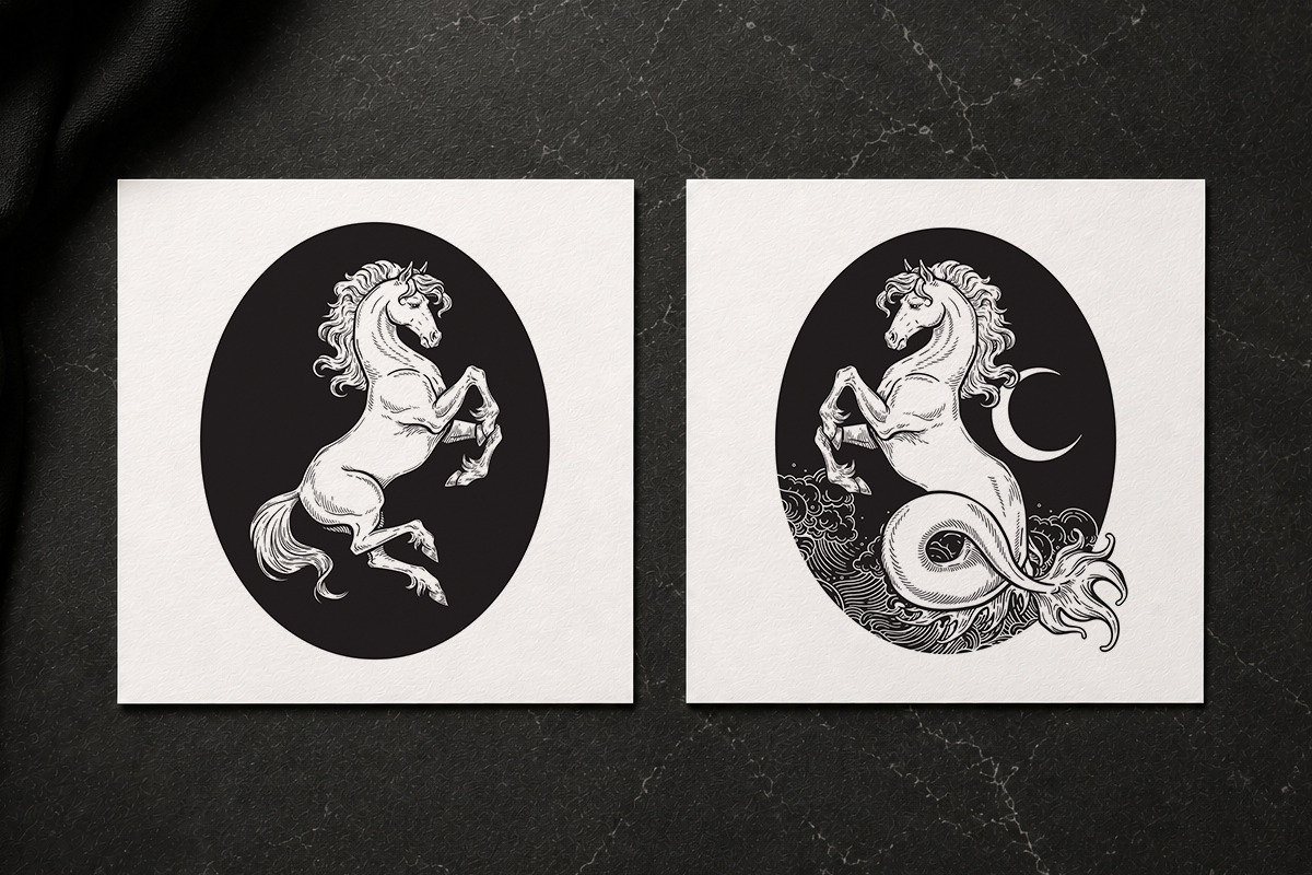 Magic Beasts Engraving Style Vector, an Animal Illustration by Croisy (Photo 6 of 8)