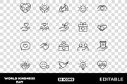 World Kindness Day Outline Icons, an Outline Icon by Unique Design Team (Thumbnail 1 of 3)