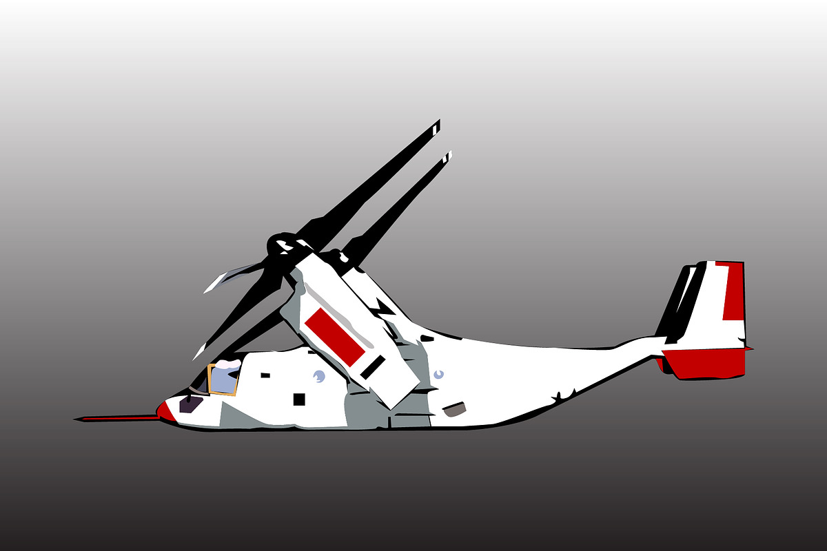 Tilt rotor aircraft design template, a Transportation Illustration by Sumberpangan (Photo 3 of 3)
