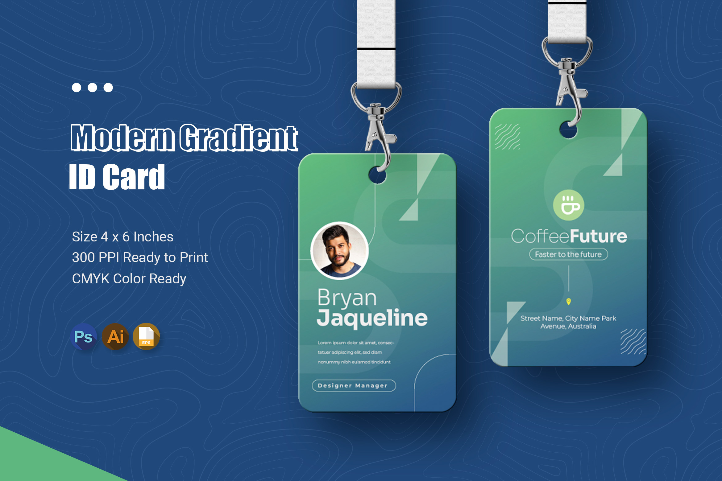 Modern Gradient ID Card, a Card Template by Esensifiksi.studio