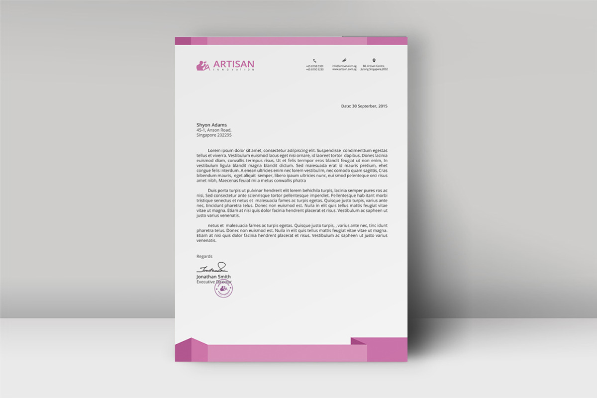 Letterhead Template, a Stationery Template by artisanHR (Photo 4 of 6)