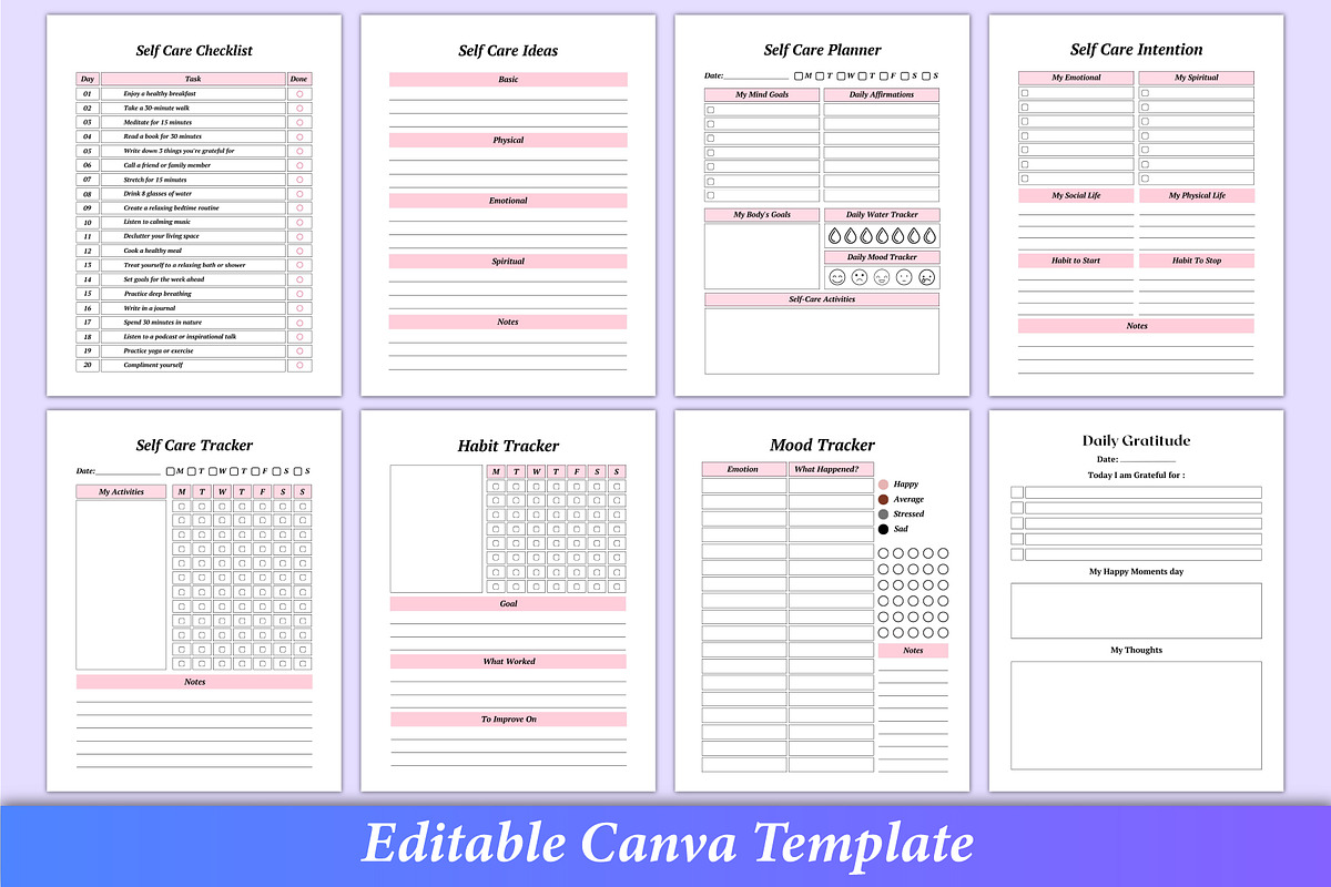 Ultimate ADHD Self-Care Planner, a Stationery Template by Mustafiz (Photo 5 of 8)