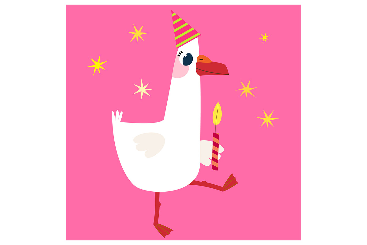 Silly Goose Birthday Clipart Set, an Animal Illustration by the_myro (Photo 6 of 13)