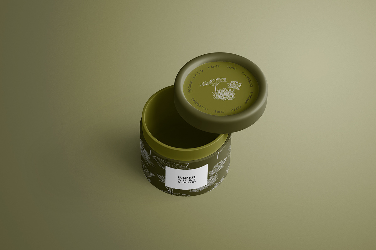 Small Paper Tube Packaging Mockup, a Packaging Mockup by Sheikhadesign (Photo 9 of 11)