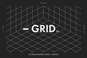 30 Vector Isometric Grids, an Object Graphic by ME_COLLAGE (Thumbnail 2 of 11)