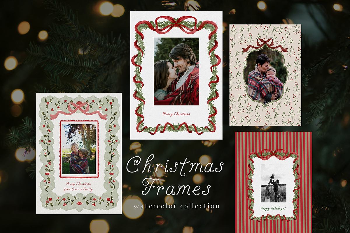 Christmas holiday frames backgrounds, a Background Graphic by Grace Noboa Illustrations (Photo 6 of 13)
