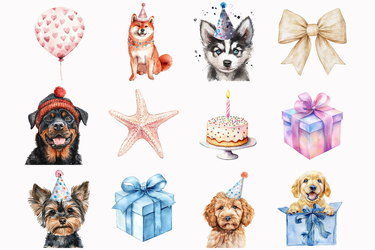 Watercolor Dog Breeds Clipart, an Illustration by Design Market (Photo 2 of 5)