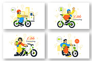 10 E Bike Commuting Illustration, a Transportation Illustration by denayunebgt (Thumbnail 3 of 4)