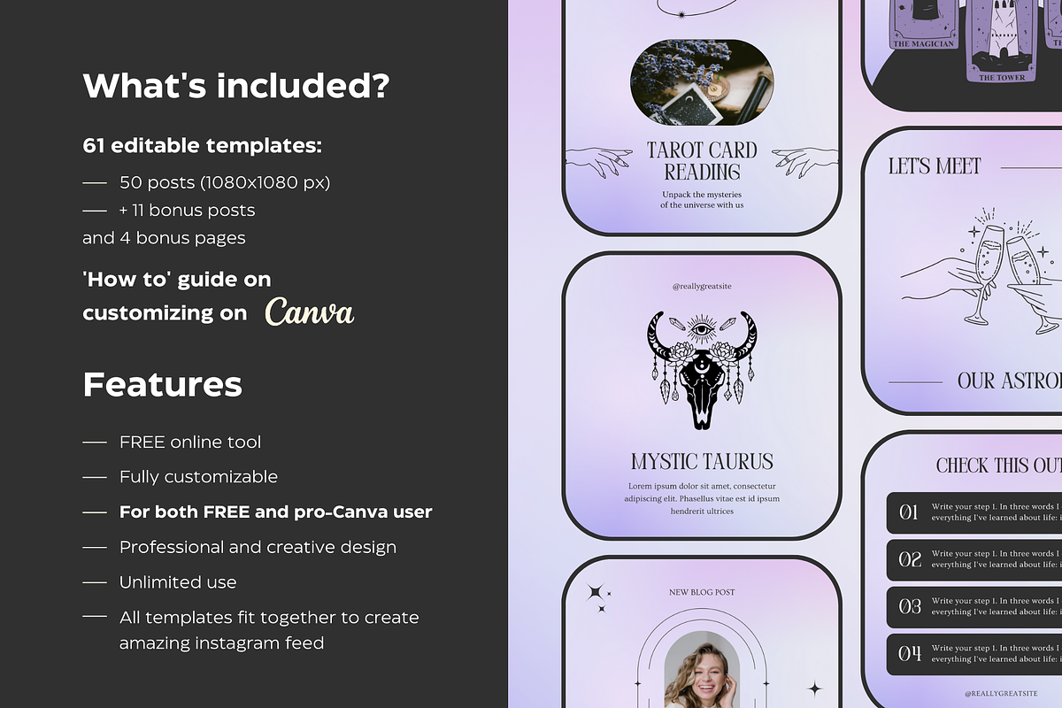 Magical Instagram Templates Canva, a Social Media Template by Eden Origin Studio (Photo 2 of 7)