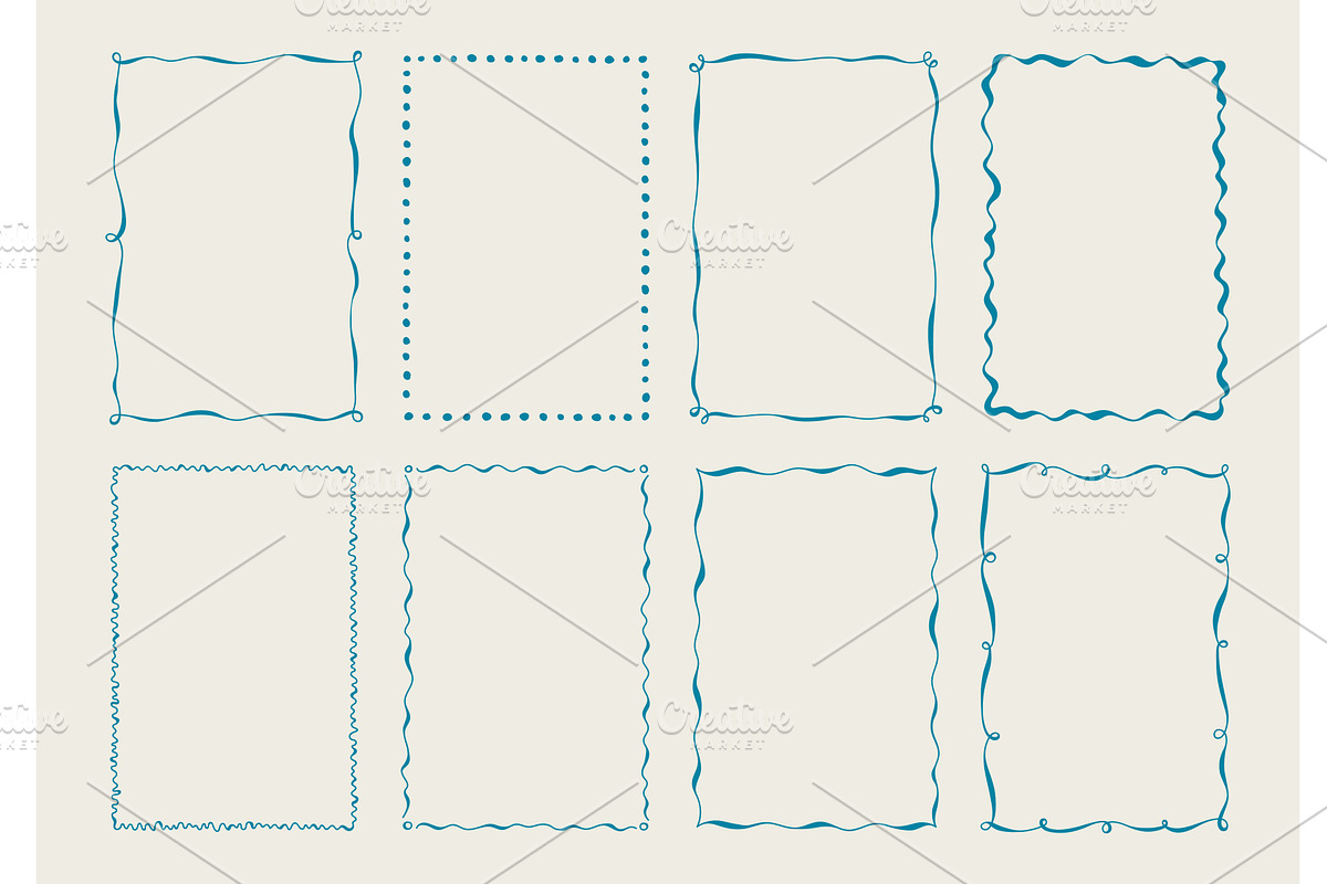 Set of hand drawn trendy frames, an Object Illustration by Andrey Yaroslavtsev