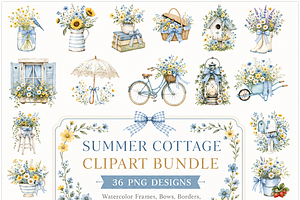 Summer Cottage Clipart frames