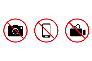 No Video Photo Camera Mobile Phone, an Object Illustration by Vector Creator