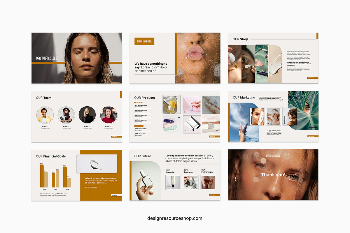Gold Beauty Brand Presentation Deck, a Presentation Template by The Design Resource Shop (Photo 2 of 2)