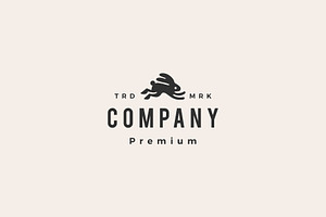 jumping running rabbit hare bunny, a Branding & Logo Template by VASTARD STUDIO