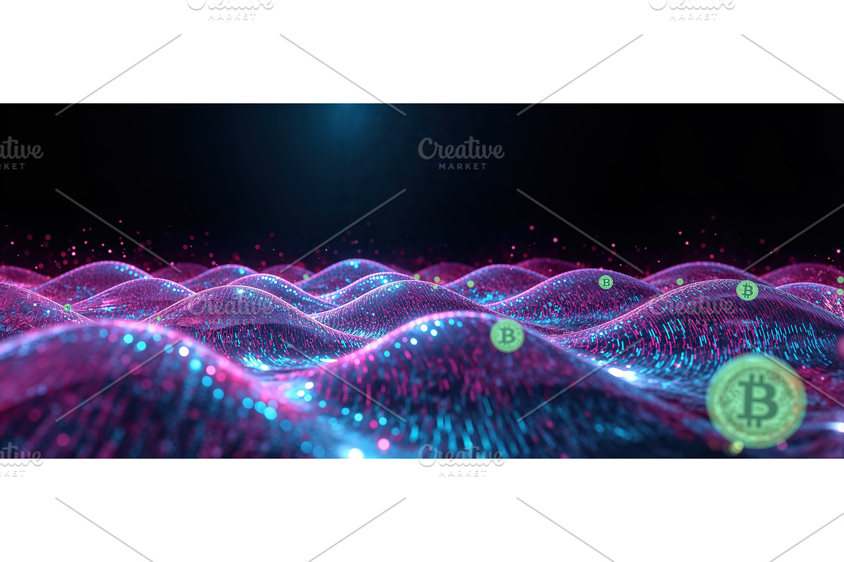 Abstract digital landscape with, an Illustration by tilialucida