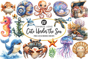 Cute Under the Sea PNG, an Illustration by SinaCreation