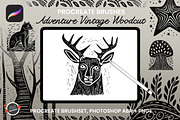 Vintage Adventure Woodcut Brushes, a Brush Add-On by Mels Brushes (Thumbnail 1 of 3)