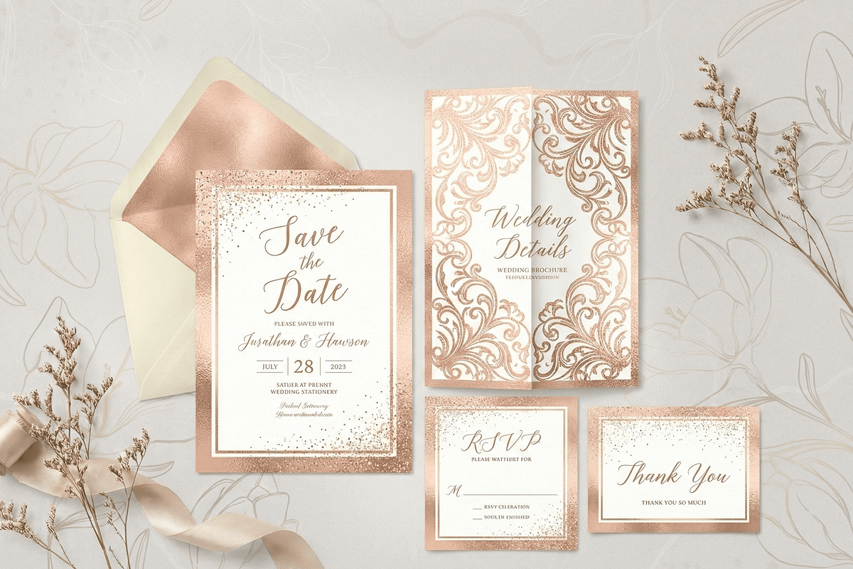 Wedding Invitation Photoshop Styles, a Layer Style Add-On by Photohacklovers (Photo 3 of 9)