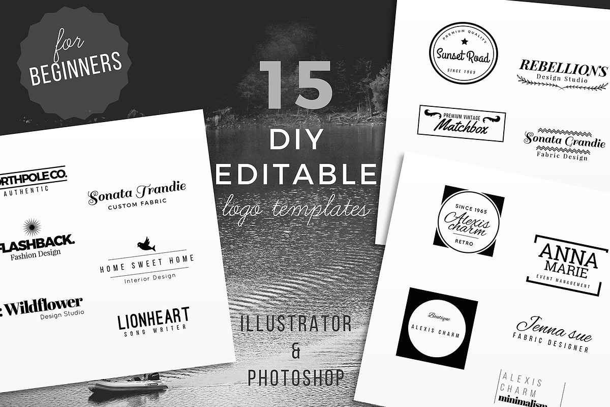 15 DIY Logo Template for Beginners, a Branding & Logo Template by Paperly Studio (Photo 1 of 4)