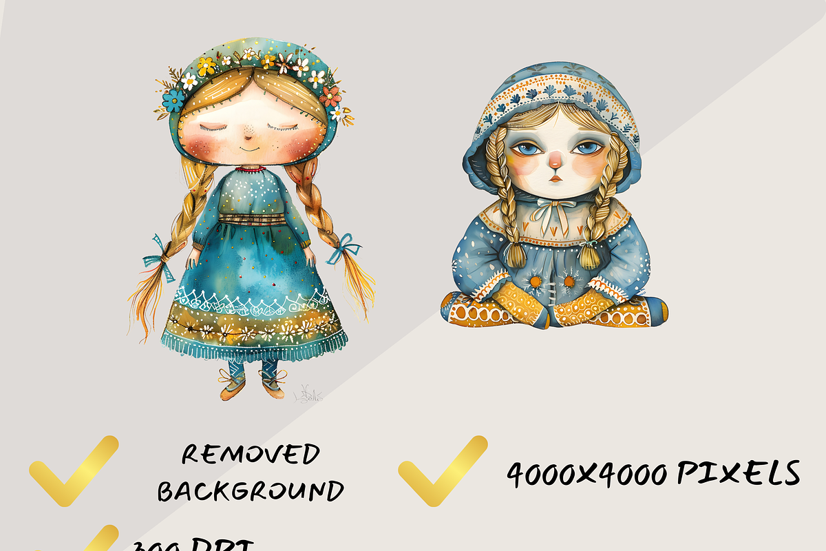 NORDIC SCANDINAVIAN GIRLS CLIPART, a Person Illustration by Daring Digies (Photo 5 of 7)
