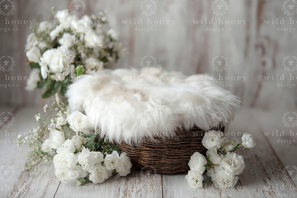 Newborn Basket Digital Backdrop, a Layer Style Add-On by Wild Honey Design Co. (Photo 2 of 2)