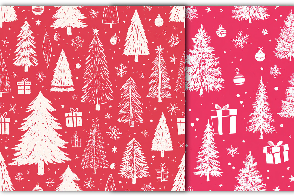 Pink Christmas Seamless Pattern, a Pattern Graphic by Black Bird Studio (Photo 6 of 6)