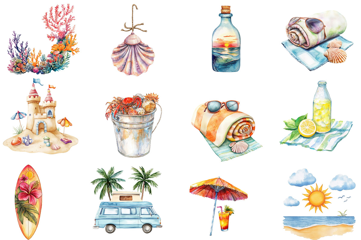 Summer Beach Sublimation Bundle, an Illustration by Designworld (Photo 3 of 5)