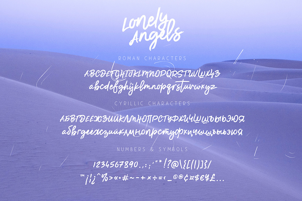 Lonely Angels Brush Font, a Script Font by chekart (Photo 7 of 9)