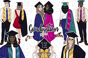 Graduation Girls Clipart, an Education Illustration by GlamArtZhanna (Thumbnail 1 of 11)