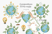 Earth Day Watercolor clipart, an Object Illustration by Daryartsy (Thumbnail 3 of 5)