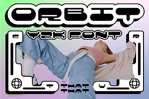 Y2K font ORBIT