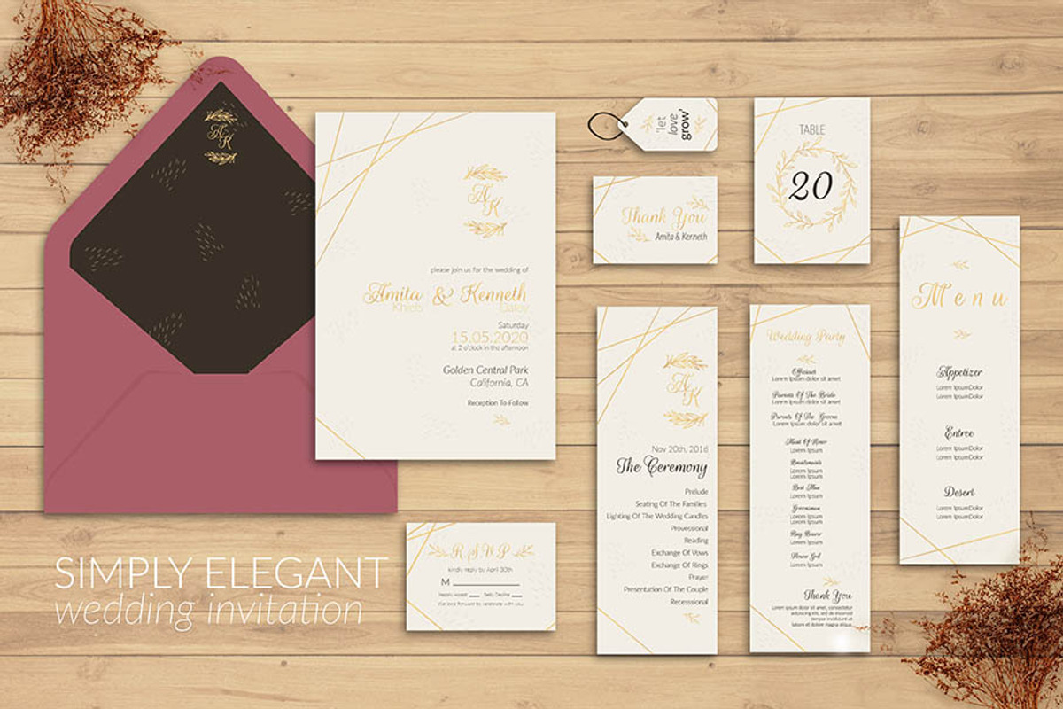 Simply Elegant Wedding Invitation, an Invitation Template by Lyllopop (Photo 1 of 4)