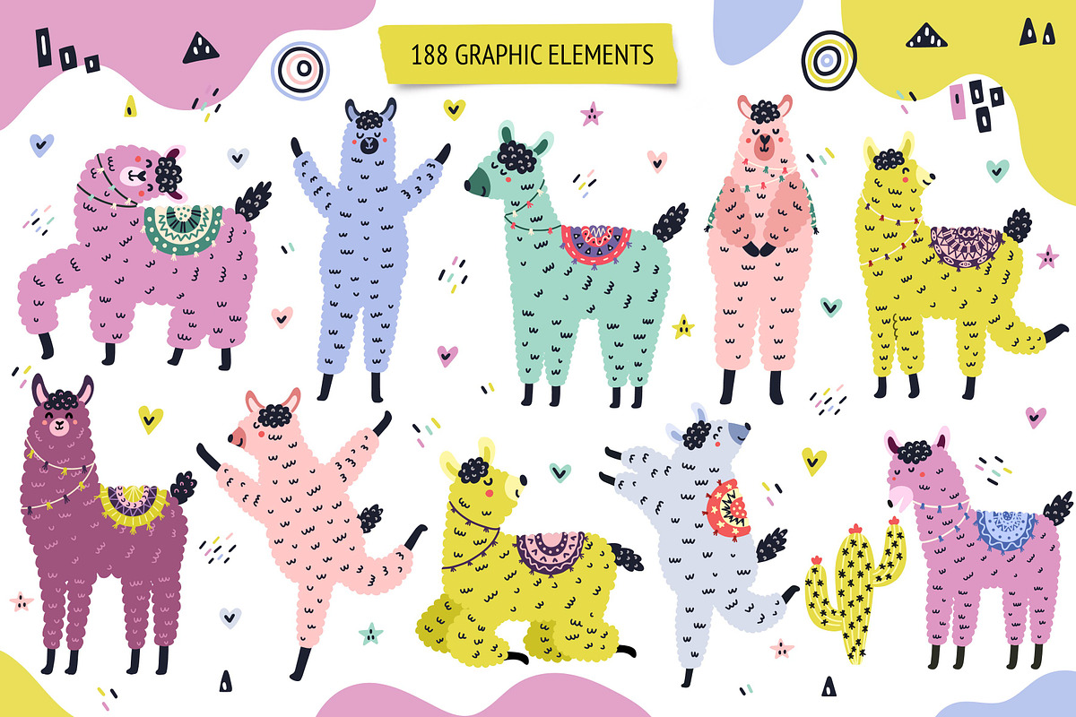 Oh Llama Graphic Pack, an Animal Illustration by Gulnara Sabirova (Photo 4 of 22)