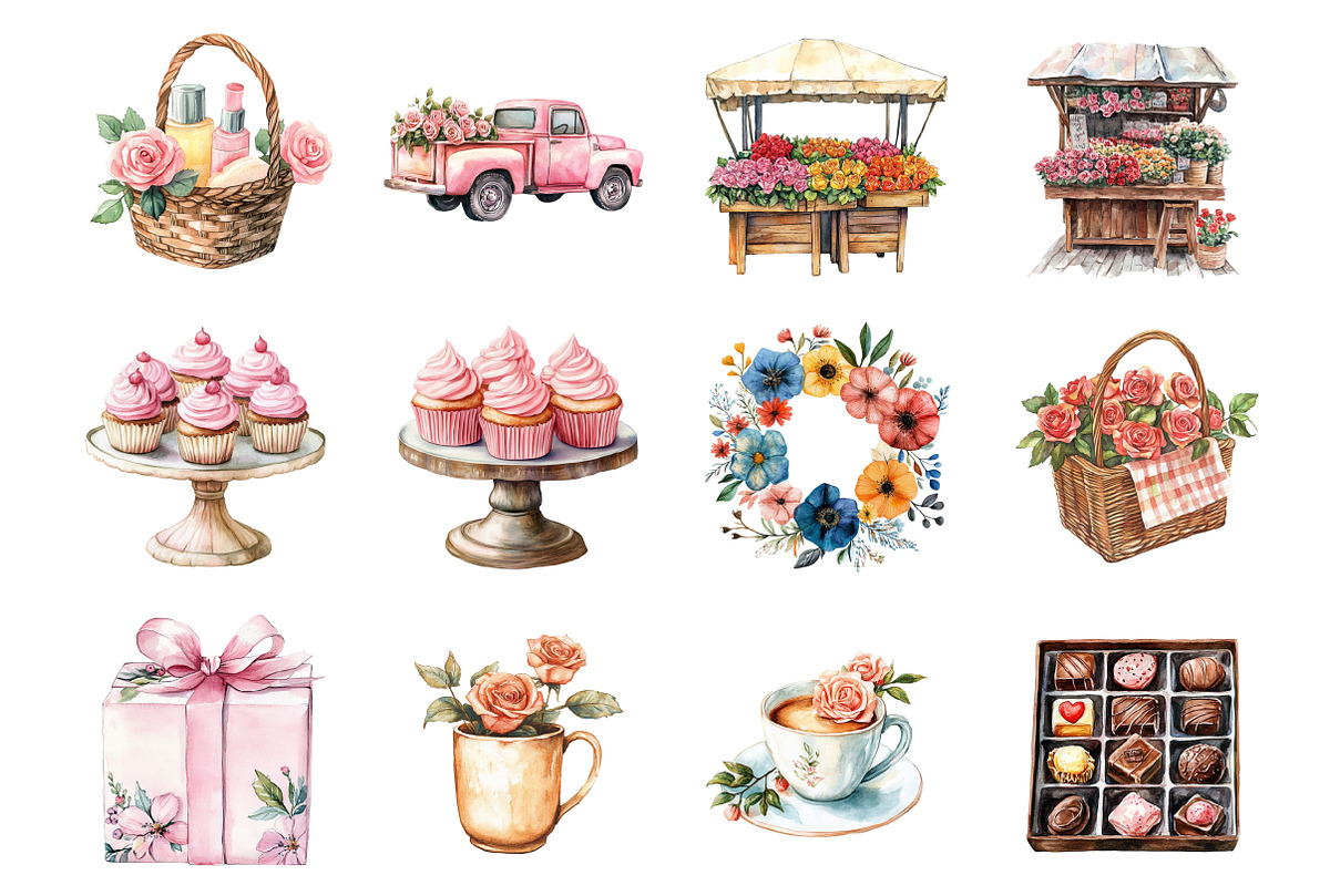 Pink Roses Pamper Time Clipart, an Illustration by Design Market (Photo 2 of 4)