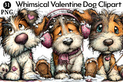 Whimsical Valentine Dog Clipart, an Illustration by Daily.Designs (Thumbnail 1 of 7)